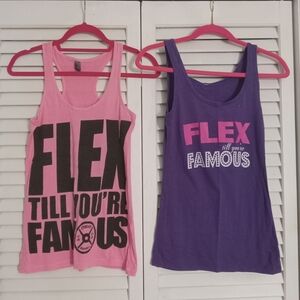 Set of 2 Flex Till You're Famous workout tanks size S